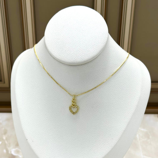 Collar rodio dije corazones