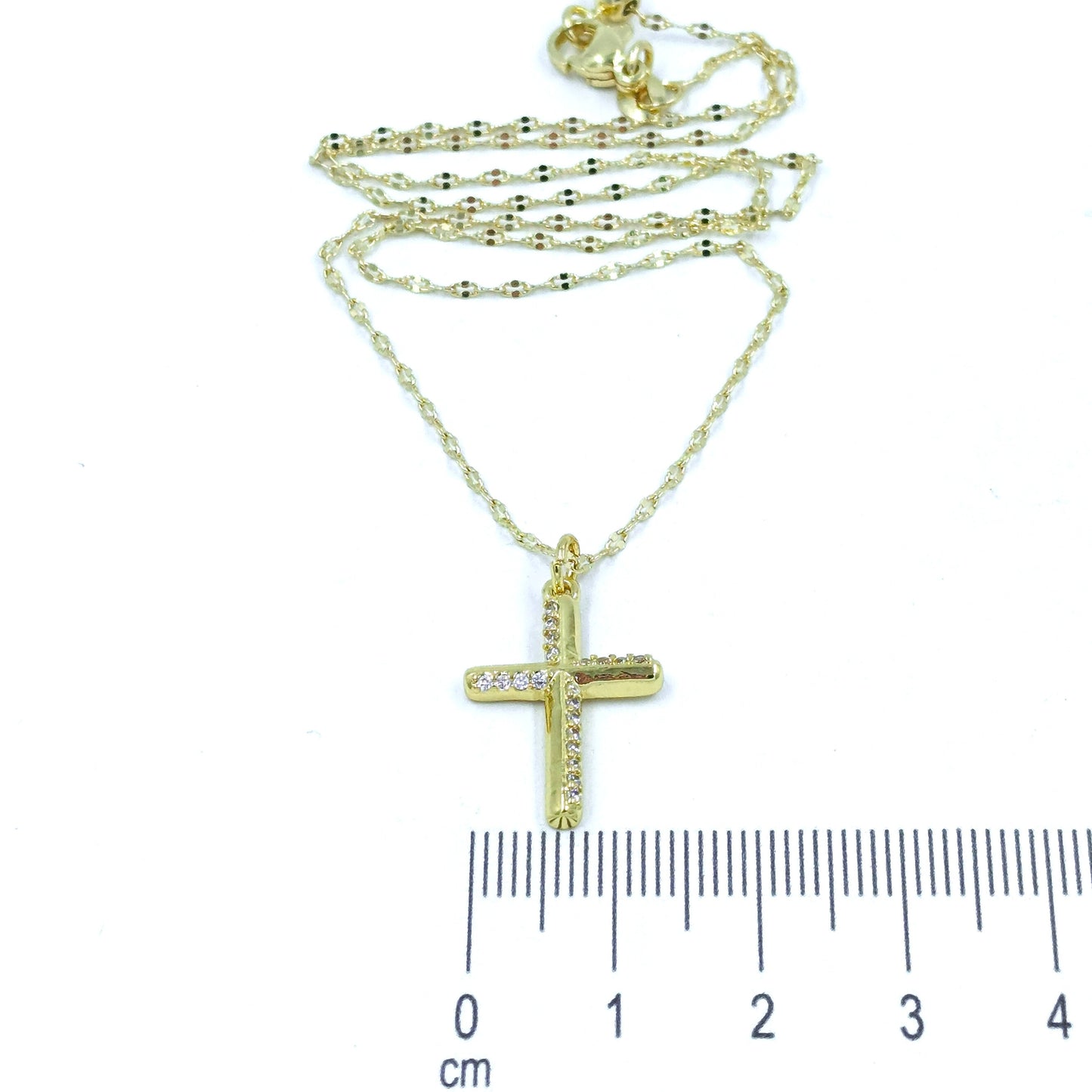 Collar rodio cruz