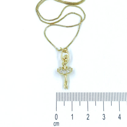 Collar rodio bailarina