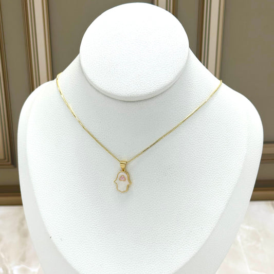 Collar rodio ojo turco