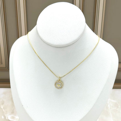 Collar rodio corazon interno