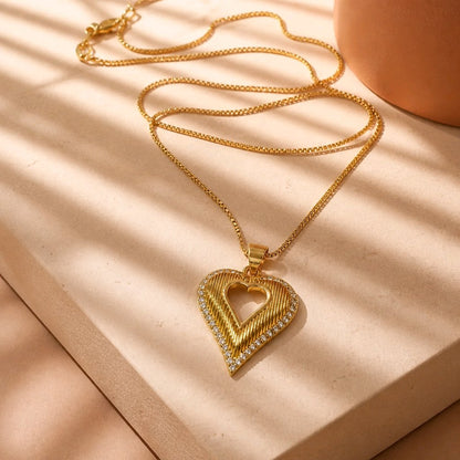 Collar rodio maxi corazón