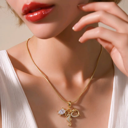 Collar rodio dijes mar