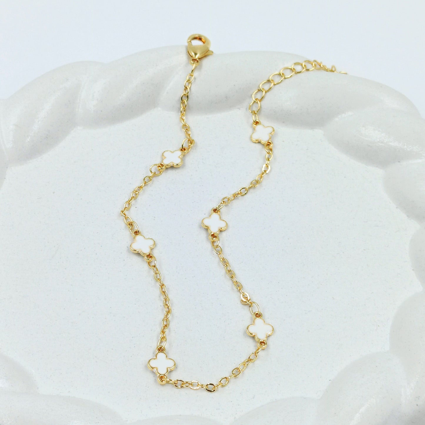 Tobillera van cleef blanco