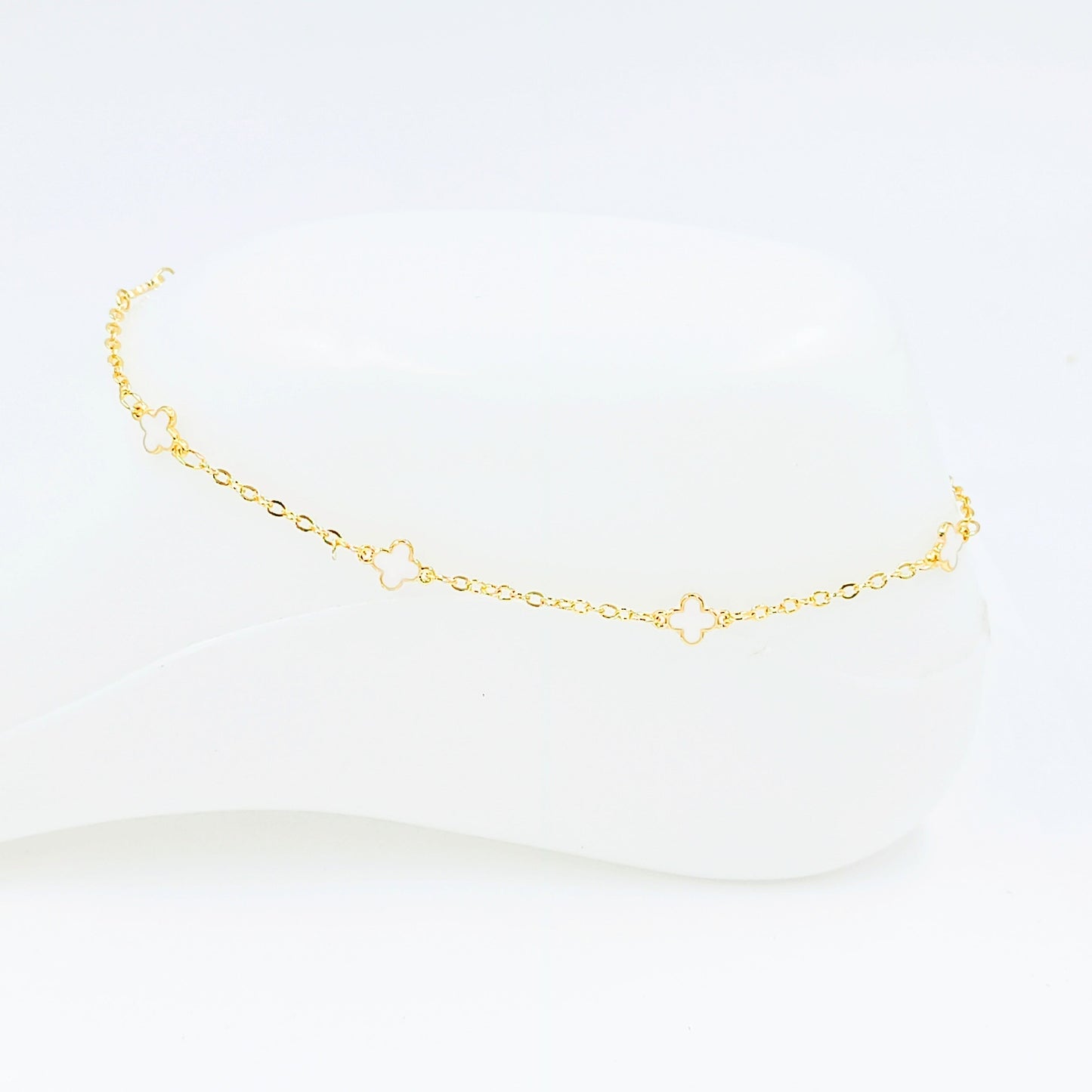 Tobillera van cleef blanco