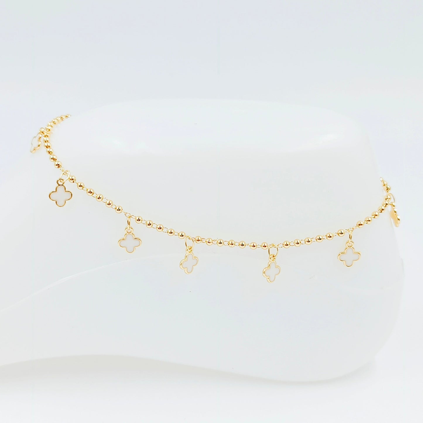 Tobillera van cleef balín blanco