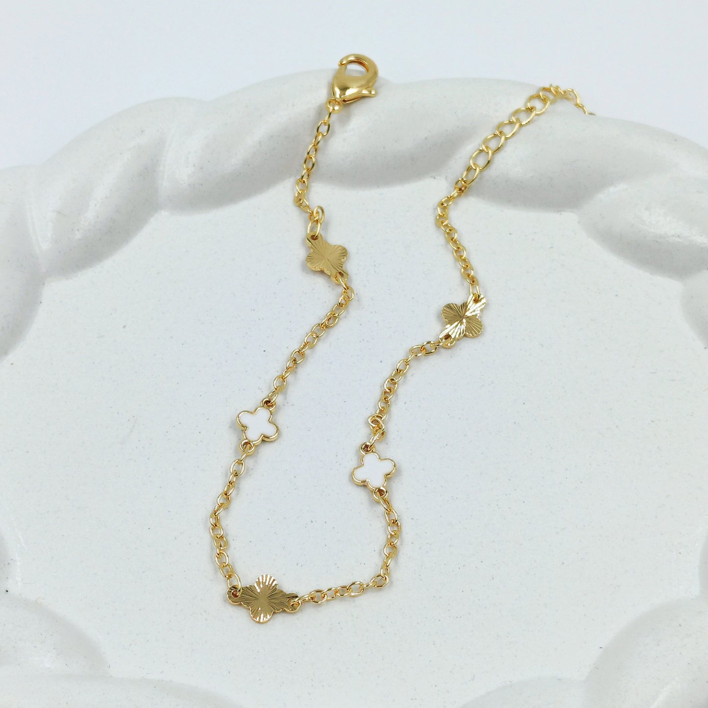 Tobillera van cleef blanco