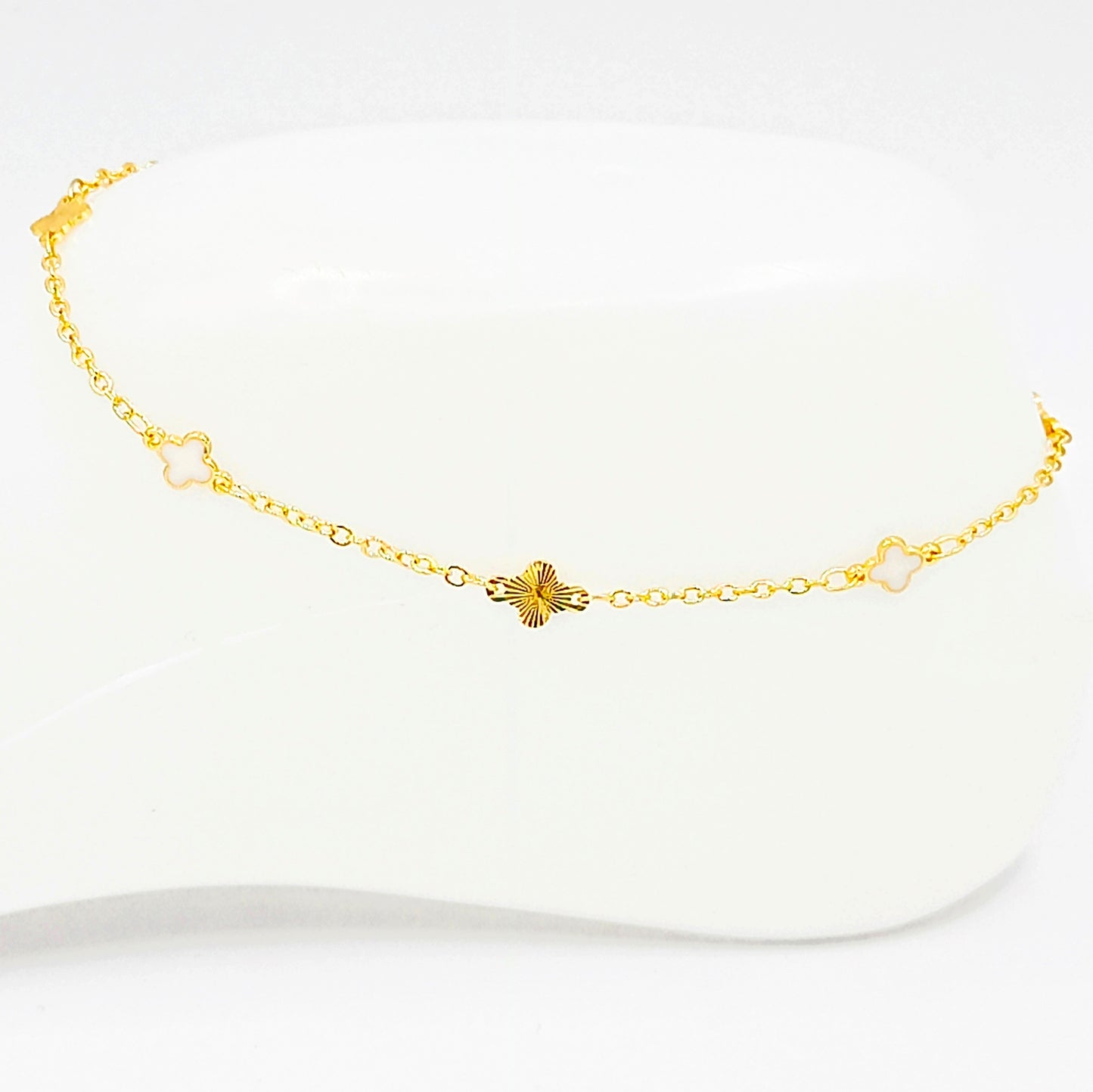 Tobillera van cleef blanco