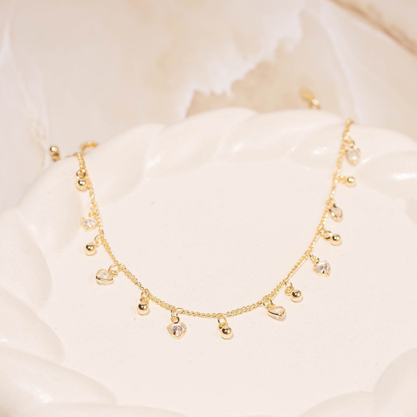 Tobillera corazón cristal