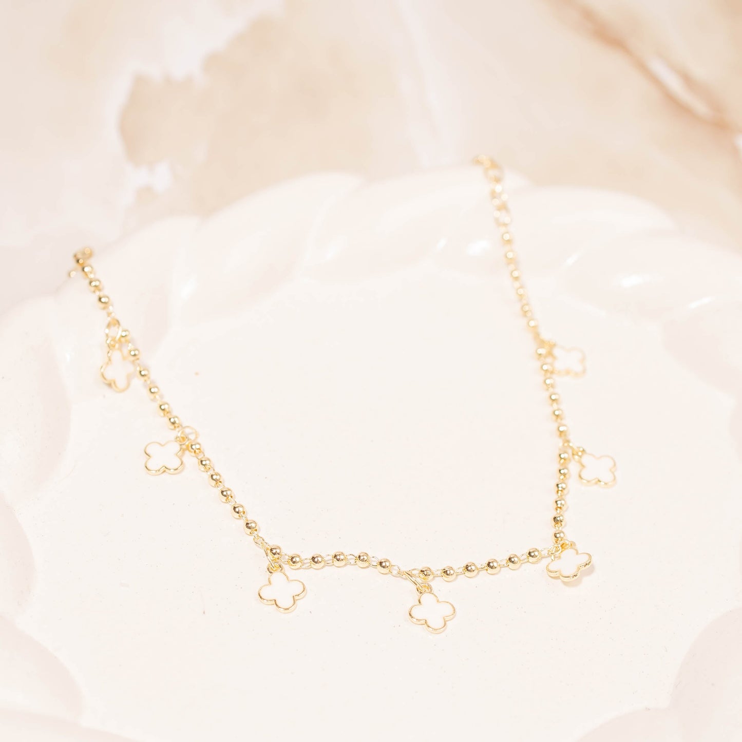 Tobillera Van cleef blano