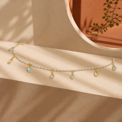Tobillera mini perlas gotas