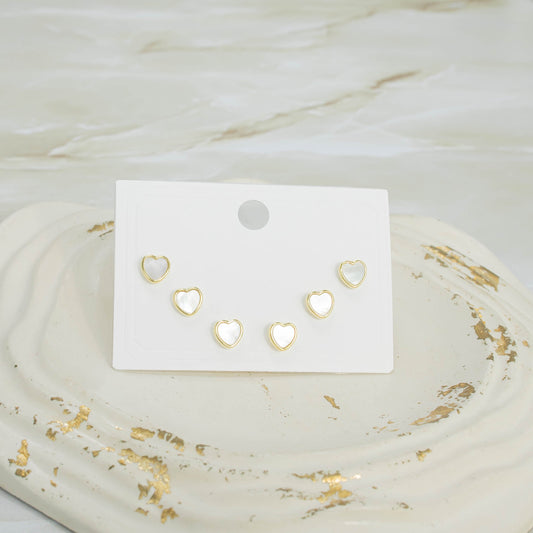 Topo trío corazones nacar