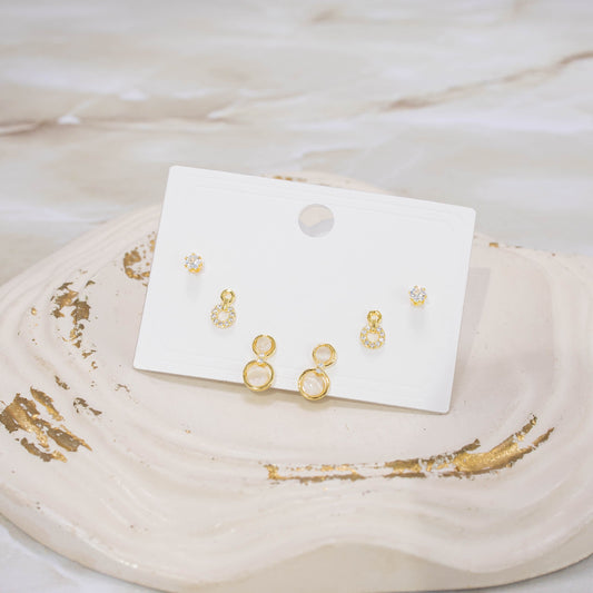 Topo trío aros gema y zircon