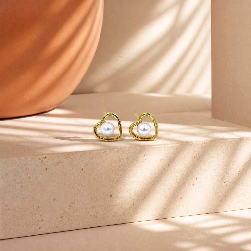 Topo mini corazón perla