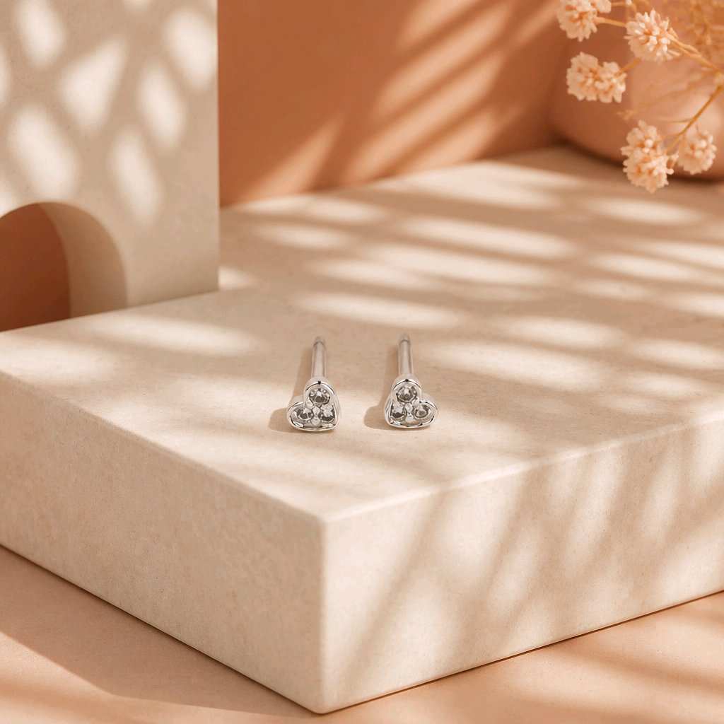 Topo mini corazón baño de plata