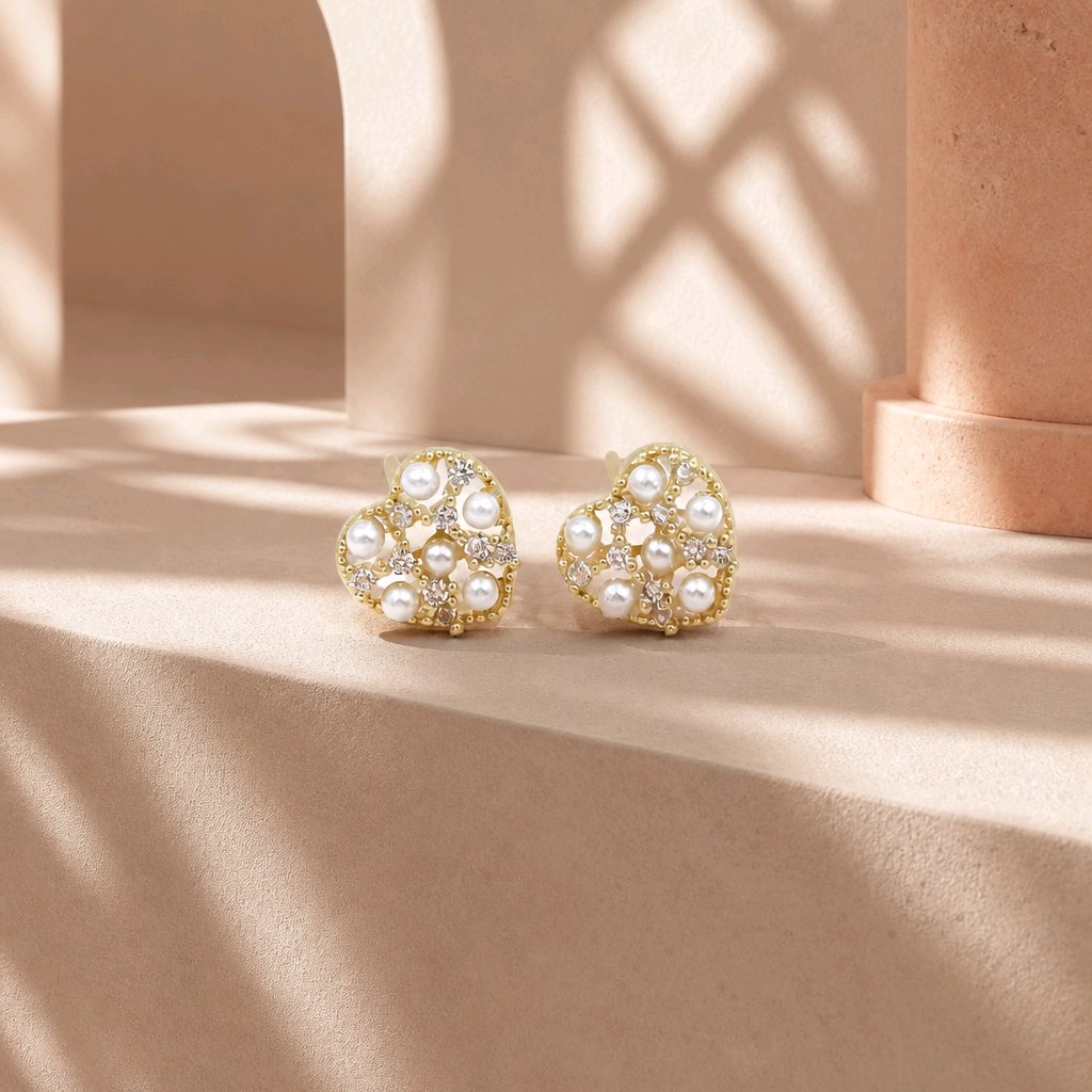 Topo corazón mini perlas