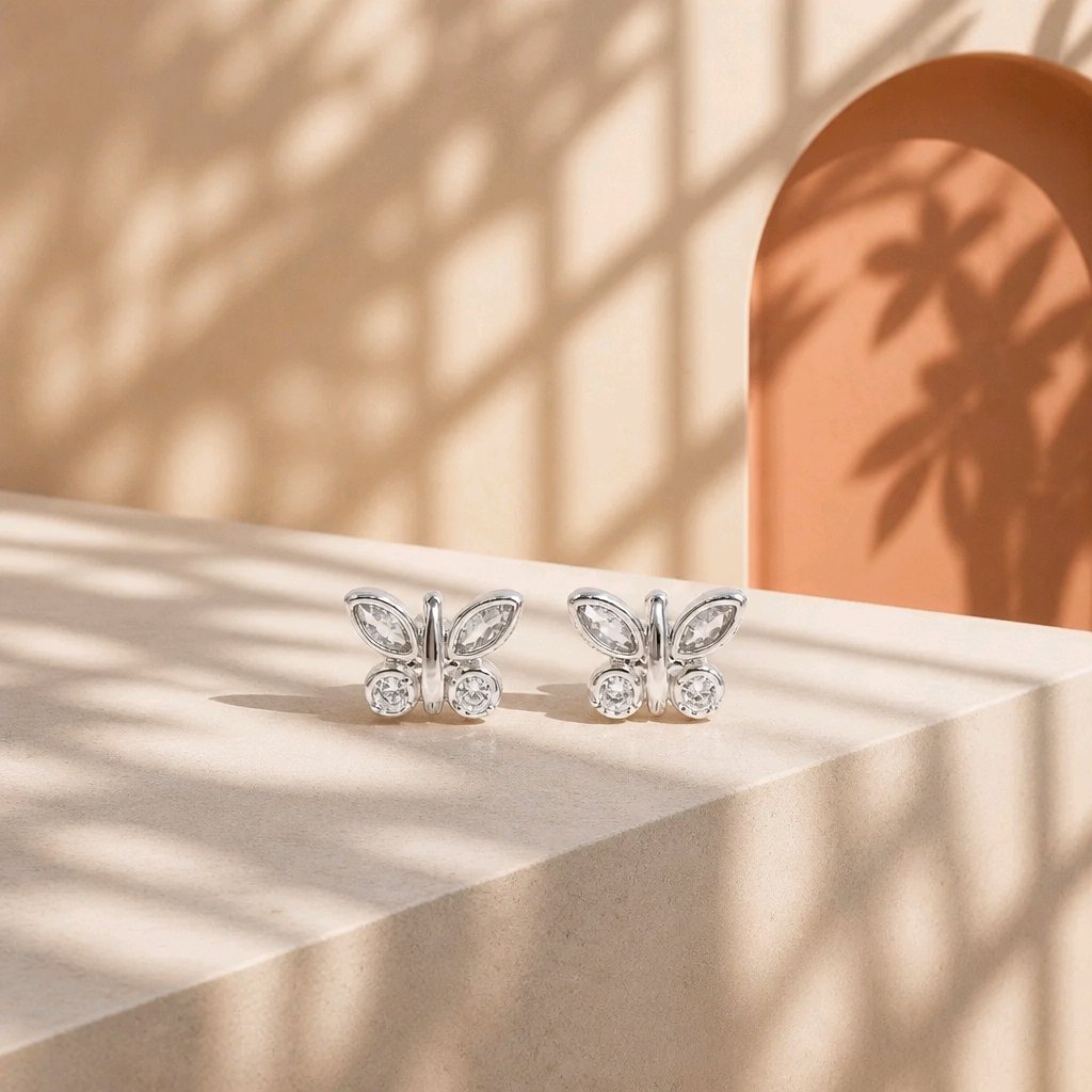 Topo mariposa baño de plata