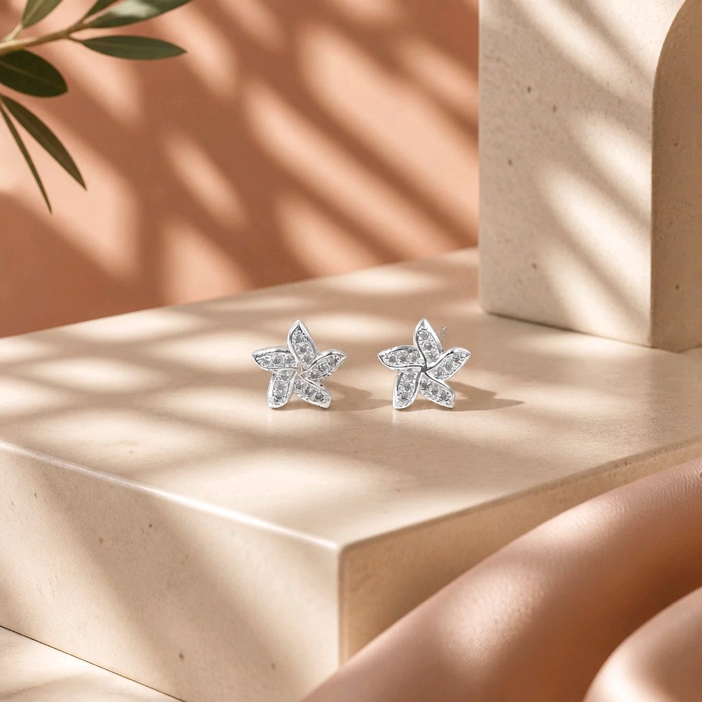 Topo flor baño de plata